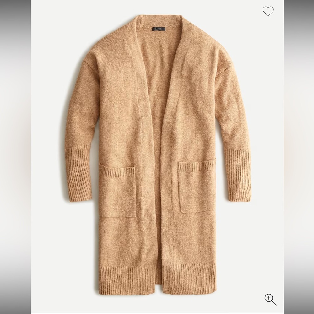 J. Crew Marino and alpaca blend women’s Camel Cardigan Sweater